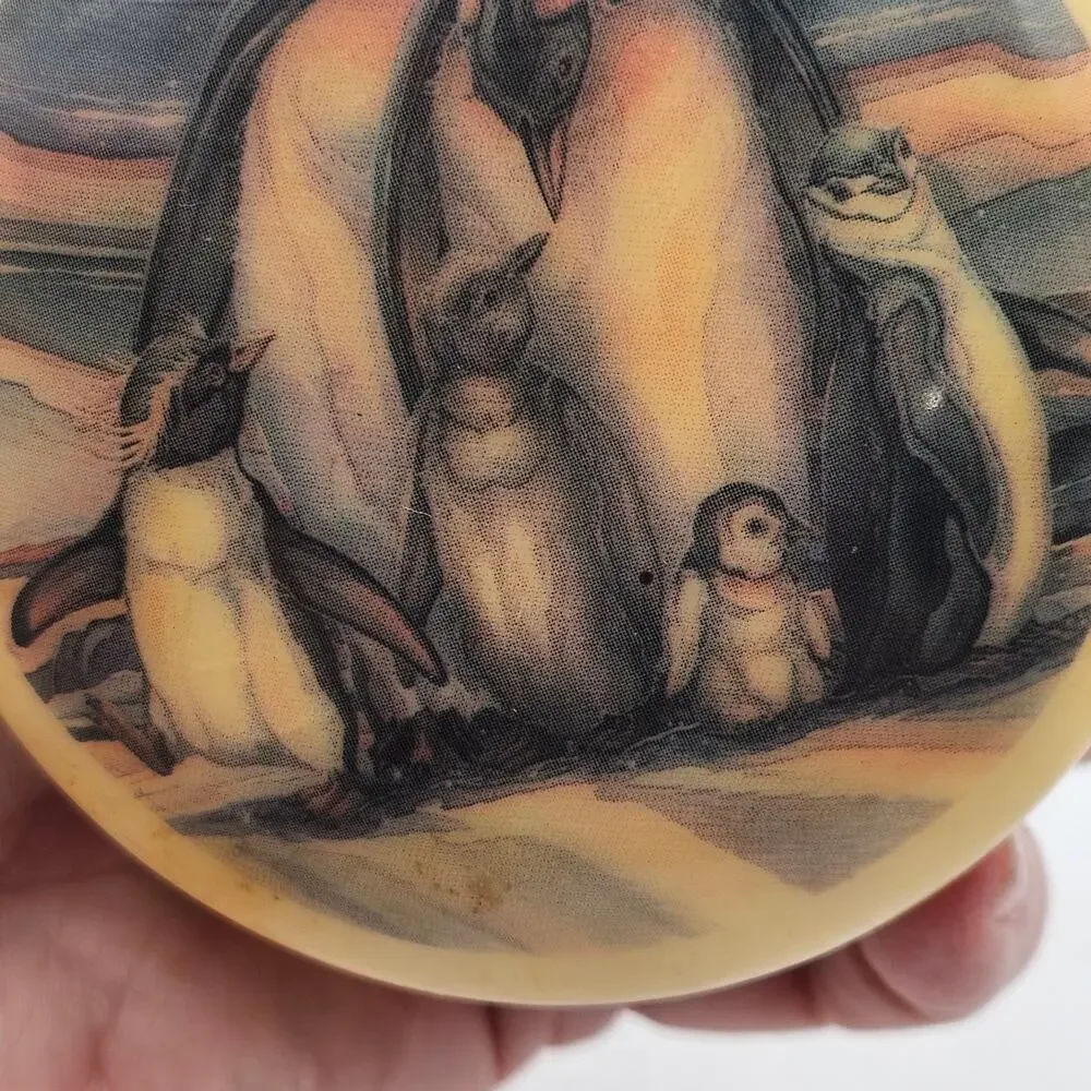 Jody Bergsma Penguin Trinket Box Alabaster Hand Carved Italy Sea World Vintage